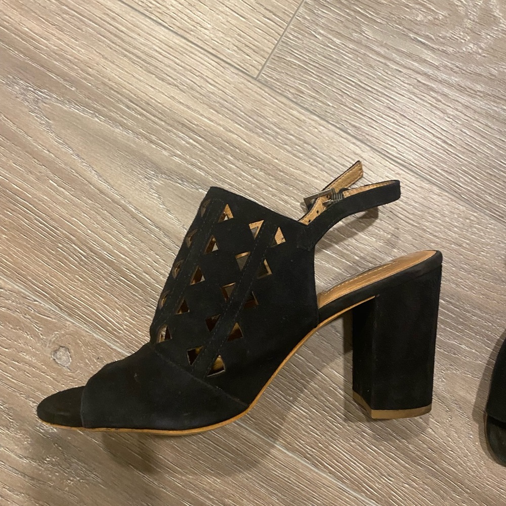 Black suede Halogen brand block heel. Size 7.5